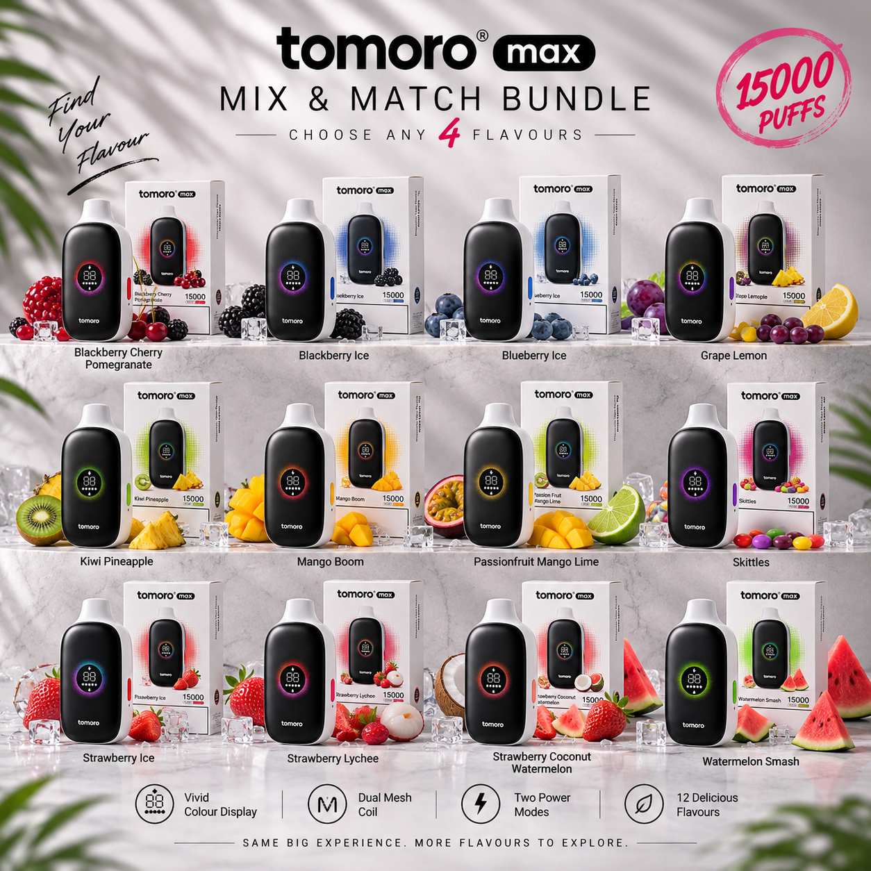 TOMORO Max 15000 Puffs Mix & Match Bundle TOMORO Max 15000 Puffs Mix & Match Bundle